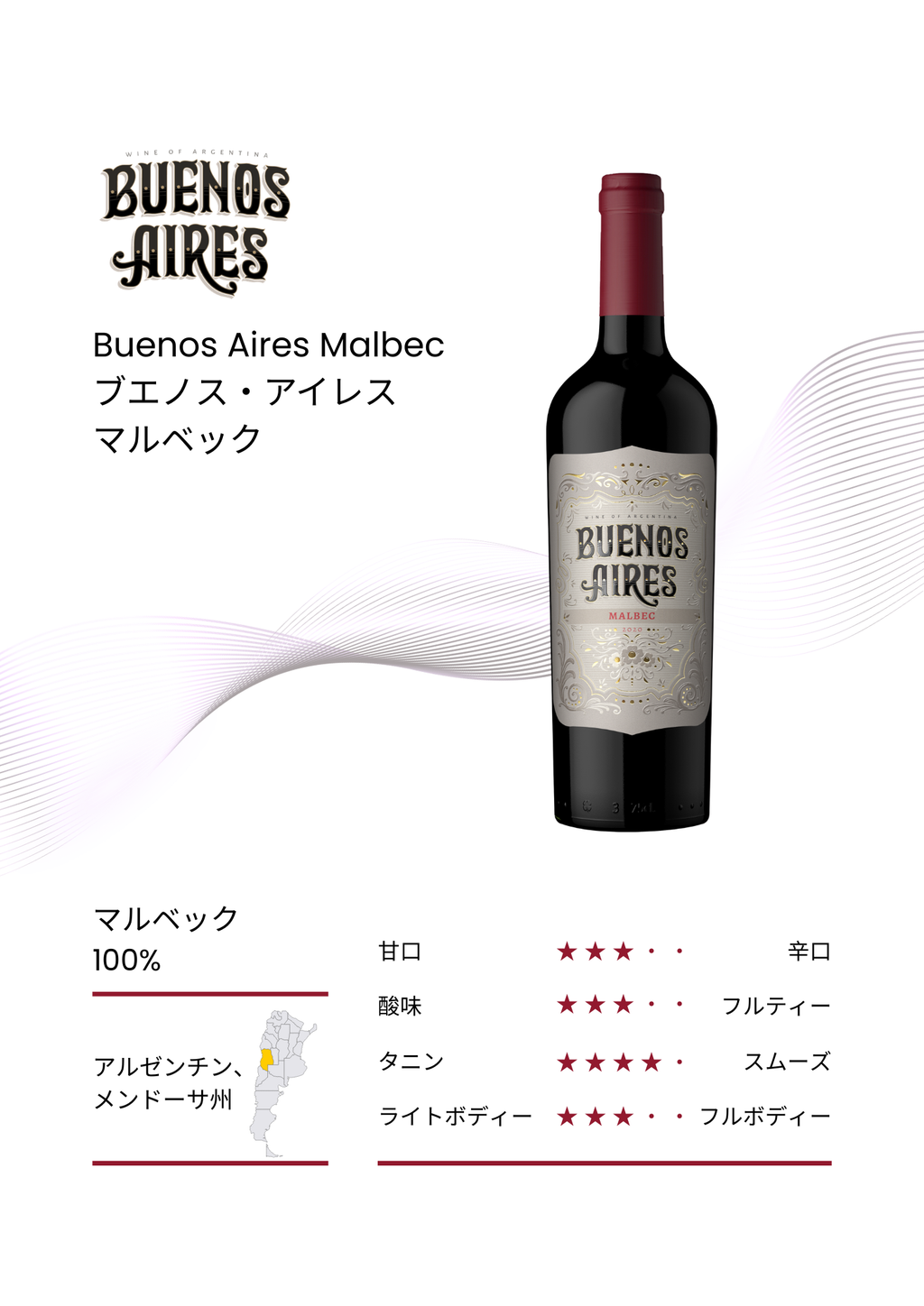 期間限定！【2x1】BUENOS AIRES MALBEC 1本ご購入でもう1本無料！