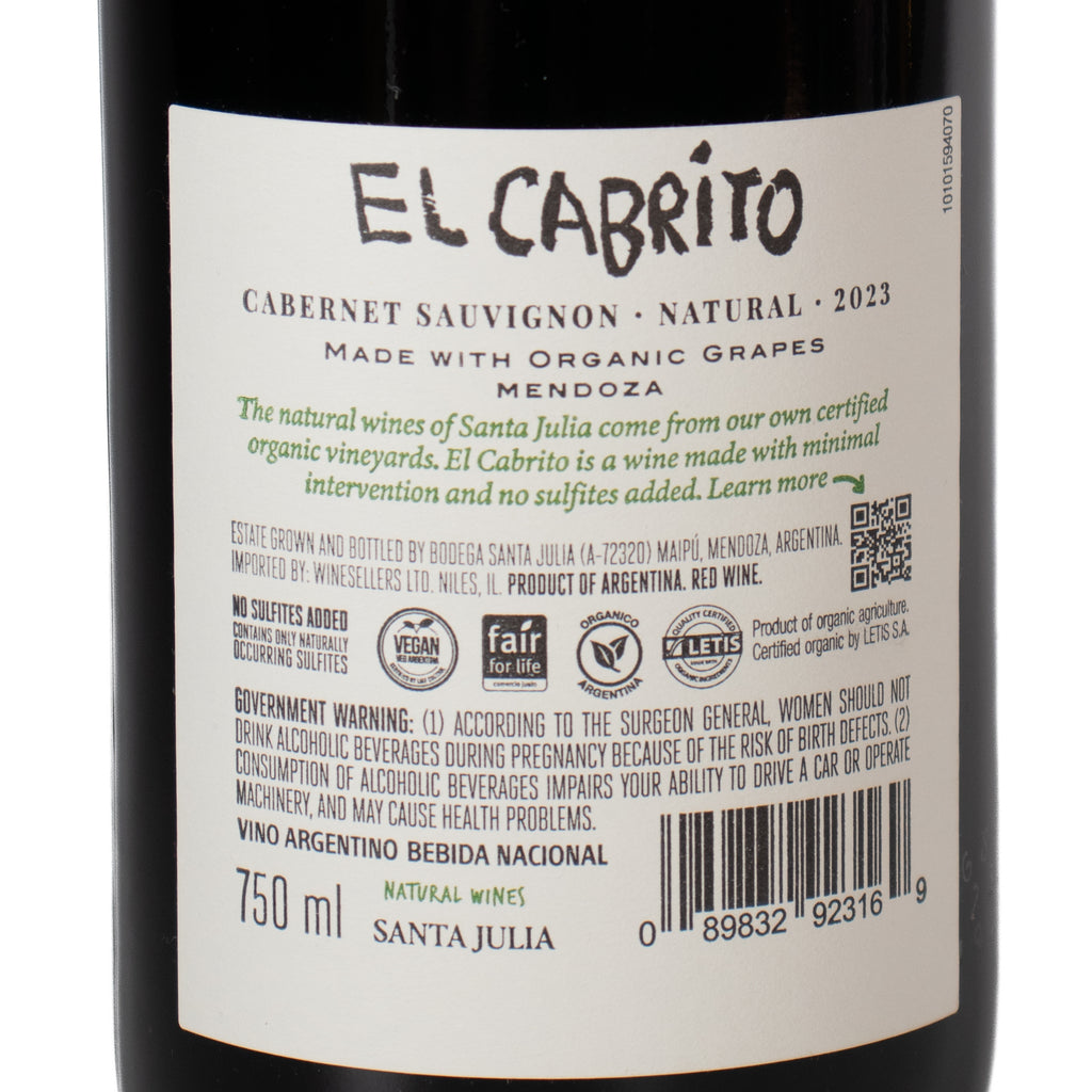 ナチュールワイン<br>エル・カブリト カベルネ・ソーヴィニヨン 750ml / El Cabrito Cabernet Sauvignon