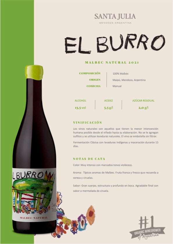 ナチュールワイン<br>エル・ブーロ マルベック 750ml / El Burro Malbec